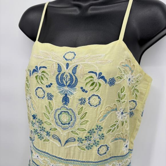 NEW Sundance Dress S / 6 Maxi Embroidered Floral Tiered Cotton Silk Beach Summer - Picture 4 of 12